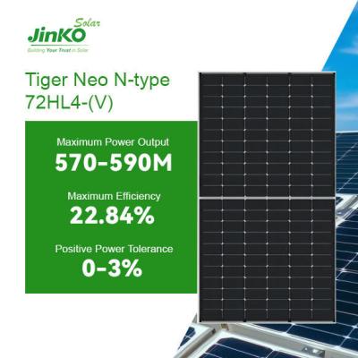 China Jinko Solar Glass Panel 570-590 Watt N-Type Tier 1 Solarzellen Monokristallin für Wohn Solar zu verkaufen