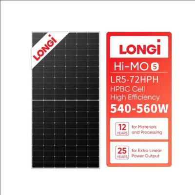 China LR5 72HPH 540W 545W 555w 560w 144 Perc Half Cells Mono-facial Longi Solar Panel 550W for sale