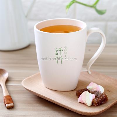 China METKA 370ML Sustainable Bamboo Fiber Customize Cup bpa free plastic single wall cup for sale