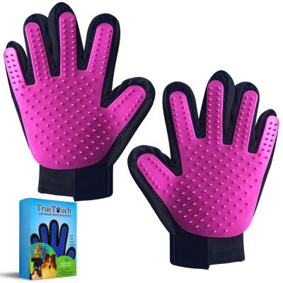 China Sustainable Pet Grooming Glove, Deshedding Soft Brush Glove Effective Pet Hair Removal Glove For Dog, Cat, Horses With Long Short Fur for sale