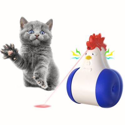 China 2022 Durable Pet Squeak Toy Chicken Shape Tumbler Nip Cat Laser Interactive Smart Funny Led Toys for sale