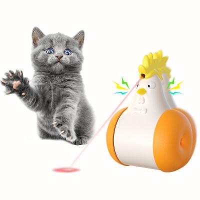 China Amazon Hot Selling Cat Multifunction Toys Interactive Smart Laser Cock Shape Indicator Automatic Electronic Toy for sale