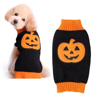 China New Sustainable Pumpkin Sweater Fashion Halloween Pet Products Comfortable Dog Safety Clothes for sale