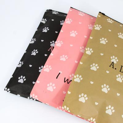 China Recycled Materials OEM Accepted Heat Sublimation Printing Plastic Frosted Black Zip Lock Bag For Clothing for sale