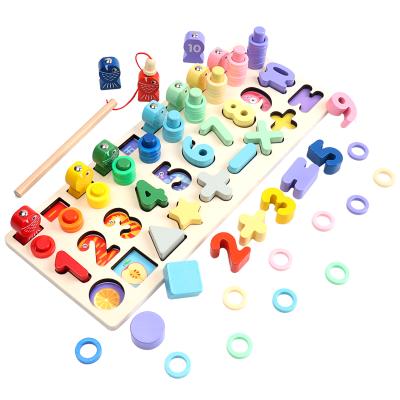 China Colorful/Safety Wooden Educational Toys/4 Environmental Recognition of Children's In-1 Shape Mathematics Digital Arithmetic Toys for sale