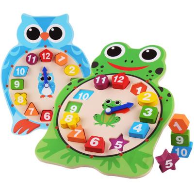 China Colorful/Safety/Environmental Children's Teaching Toys Early Teaching Clock Cognitive Toys Educational Wooden Toys for sale