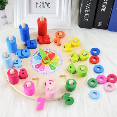 China Improve Child's Manual Ability Learning Clock Educational Toys Montessori Educational Early Teaching Aid Math Toys for sale