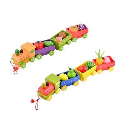 China Wooden Kids Toys 2021 Educational Toddler Kids Toys Pull Cart Cord 1-3 Years Old Baby Walker Toy Car Set for sale