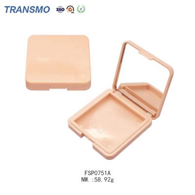 China Biodegradable Cosmetic Containers Empty Packaging Custom Eyeshadow Container Pla Blush Powder Compact Case With Mirror for sale