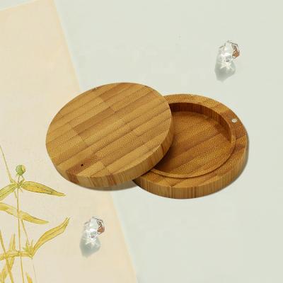 China Recycled Round Bamboo Powder Box Makeup Case Materials Eco-friendly Luxury Compact Empty Powder Box With Free Samples for sale