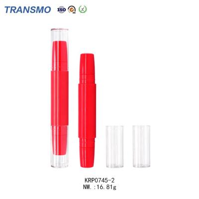 China Eco-friendly Plastic Empty Lipstick Container Lipstick Container Custom Lipstick Tube OEM Double Ends Empty Lipstick Container Free Samples for sale