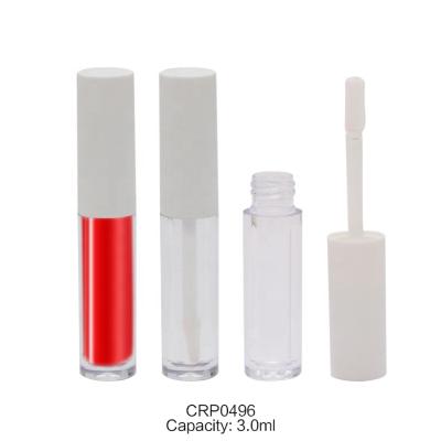 China White Empty Lip Gloss Tubes Private Label Cosmetics 3ml Lip Gloss Tube Custom Empty Lip Gloss Tube Container With Brush for sale