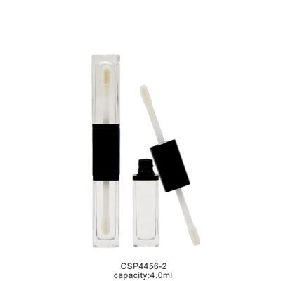 China Cosmetics Dual Container Cosmetic Packaging Tube Double Empty Lipstick Tube Container 4ml Liquid Ends Lip Gloss Bottles for sale