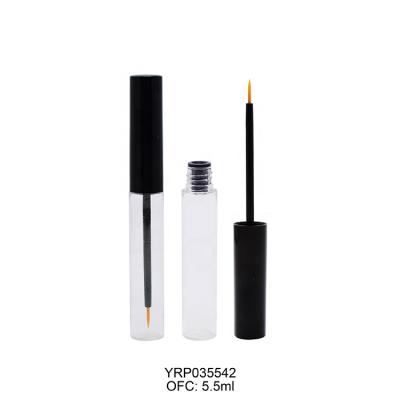 China Buying 5.5ml eyeliner bottle whosale black eyeliner bottle 5.5ml clear liquid round empty eyeliner gel bottle with brush for sale