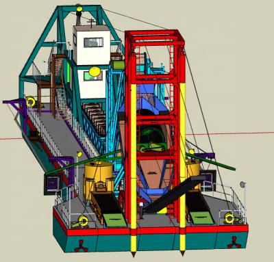 China 200m3/hour sand and dredge depth 25m chain bucket gold dredger for sale for sale