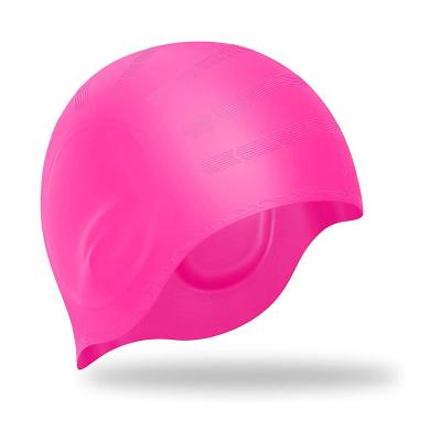 China 3D Ergonomic Design Logo XL Logo XL Swim Cap Silicone Waterproof Custom Swim Caps Waterproof for Long Hair Women Girls for sale