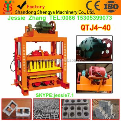 China QTJ4-40 CONCRETE Brick Cement Blocks Making Machine Small Brick Machine Manual Block Machinery for sale