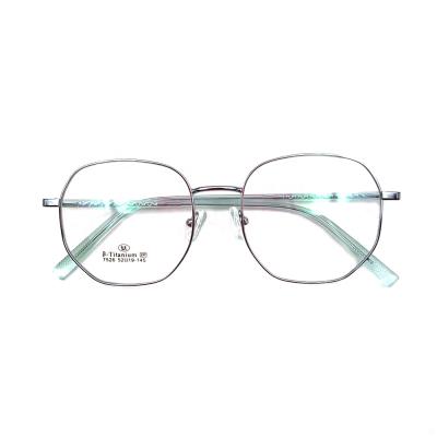 China Full-rim Metal Frame Polygon Light Weight Transparent Optical Glasses Women Men Comfortable Wear for sale