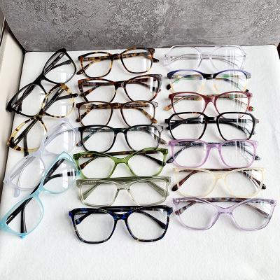 China Fashion Square Acetate Glass Eye Frames Fashion Men Women Acetate Optical Frames for sale