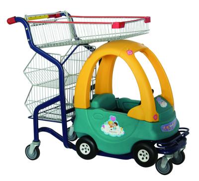 China Unveiling children's shopping cart with a toy car for sale