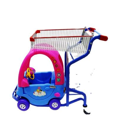 China Popular kid supermarket shopping trolley with toy cat for sale