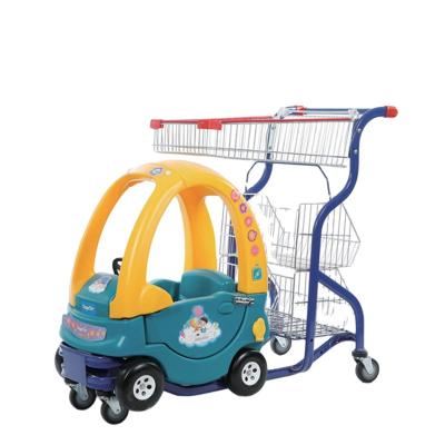 China 2022 Hot Selling Shopping Cart Kids Toy Supermarket Easy-carry Trolley With Baby Seat for sale