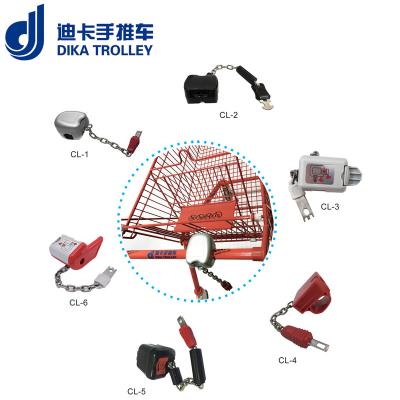 China Shopping Cart Accessory Coin Lock On Grocery Cart for sale