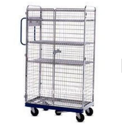 China Bright steel wire cages with wheels for transport for sale