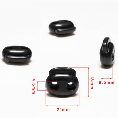 China Wholesale Adjustable Plastic Cord Spring Adjustable Double End Lock Rope Stopper Plastic Garment Accessories for sale