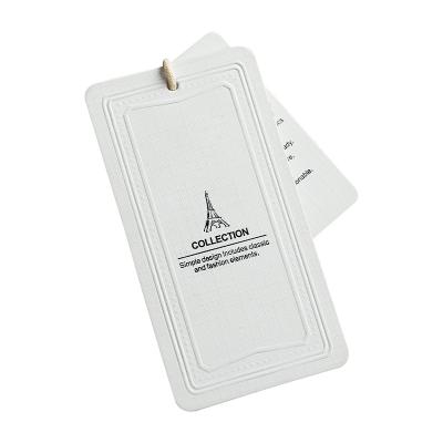 China Recyled Cheap Design Custom Print Name Logo Paper Garment Hangtag Labels Clothing Hang Tags With String for sale