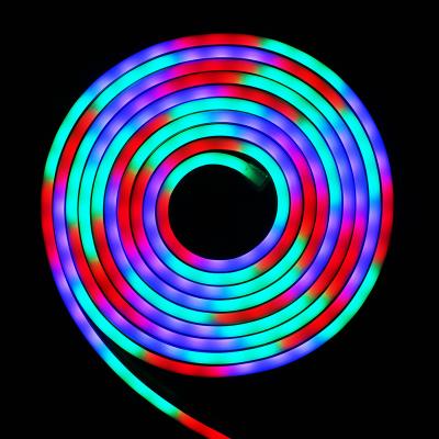 China Warehouse high quality double side dream rgb full color flexible waterproof ip65 neon led strip light 8x18mm for party home decoration for sale