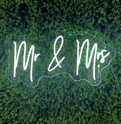 China Warehouse high quality Mr. and Mrs. led neon sign to marry Rolling Stone neon sign for sale