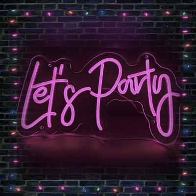 China LANDSCAPE High Brightness Let Us Party Led Neon Signs For Home, Kids Room, Bar, Birthday Party for sale