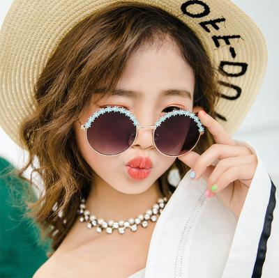 China 2022 Children's Flower Sunglasses Fashionable Children's Flower Metal Lace Glass Decorative Children's Mirror Comfort 2022 Unisex for sale