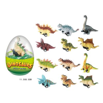 China 12 Pack Elephant Easter Egg Rubbing Toy with Dinosaur Pull Out Cars Easter Basket Stuffers Holiday Party Favors for Kids Boys Toddlers for sale