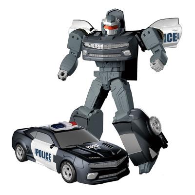 China Friction Toy Hot Selling Cool Model Plastic Police To Transform Robot Car Toy For Kids for sale