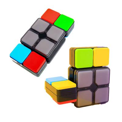 China Electric speed cube color light to match plastic magic cube game for kids 15*7.5*4.5 for sale