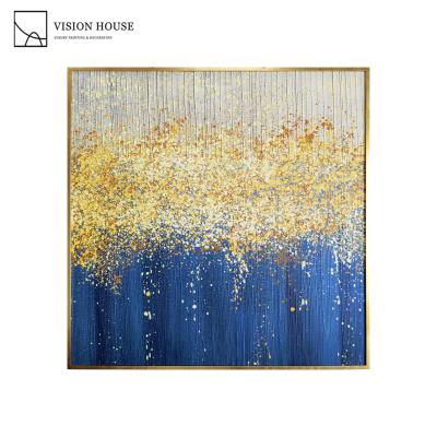 China Custom Abstract Handmade Gold Foil Oil Painting Abstract Art Gold Foil Canvas Painting for sale