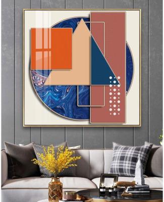 China Decorative Square Crystal Porcelain Abstract Geometric Living Room Painting for sale