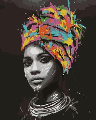 China Decorative Morden Oil Canvas Girl Wall Numbers Painting Portrait African Woman Painting for sale