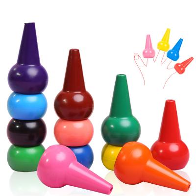 China Non-Toxic Finger Crayons Kids Early Education Paint 12 Colors Wax Finger Crayons For Toddlers for sale