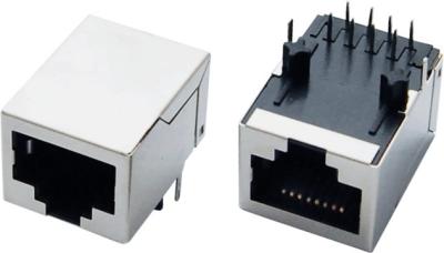 China 10/100M  RJ45 with Transformer,  shielded, side entry, integrated magnetics for sale