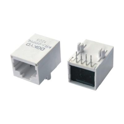 China Lusje onderaan Transformator RJ45 Jack zonder Beschermd voor 10/100BASE-PLC Haven, Plastic Wit Te koop