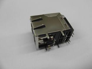 China Ethernet modular RJ45 Jack de HFJ11-1G02ERL 1000BASE SIN con los fingeres de la EMI 1 x 1 puerto en venta