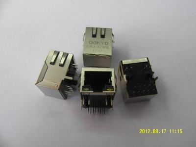 China 1000BASE-t Enige Haven RJ45 Ethernet Jack met EMI Vinger krj-329NL PCB Mout Te koop