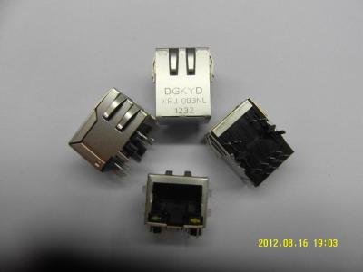 China de 10/100BASE 1x1 de la etiqueta módulo de la red RJ45 abajo, conector del PWB RJ45 con los fingeres llevado y de la EMI, rj45 Jack modular en venta