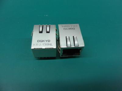 China SGS Shielded Tab-Down 90 Degree RJ45 Connector Single Port , LED Distance 4.9mm for sale