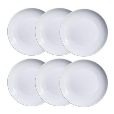 China Sustainable 10.25 Inch 6 Pack Melamine Dinnerware Round Unbreakable White Dinner Dish Dishes For Restaurant for sale