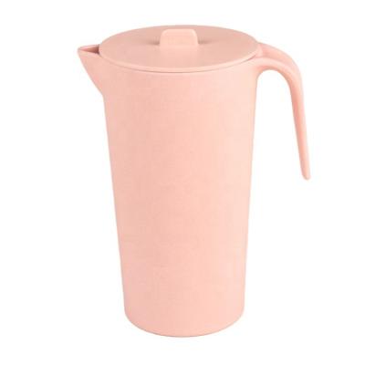 China Customized Eco-Friendly Biogredable Bamboo Fiber Water Sustainable Unique Round Pitcher With Lid for sale