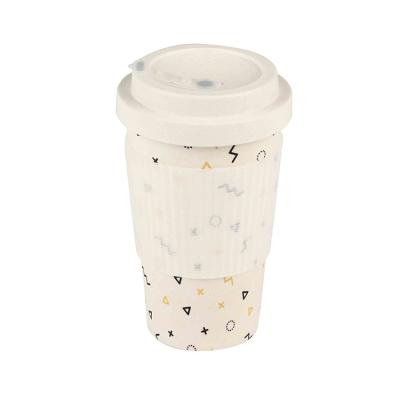 China Sustainable Wholesale Bamboo Fiber Travel Coffee Mug Vacuum Coffee Tumbler Cup With Eco-friendly Lid for sale